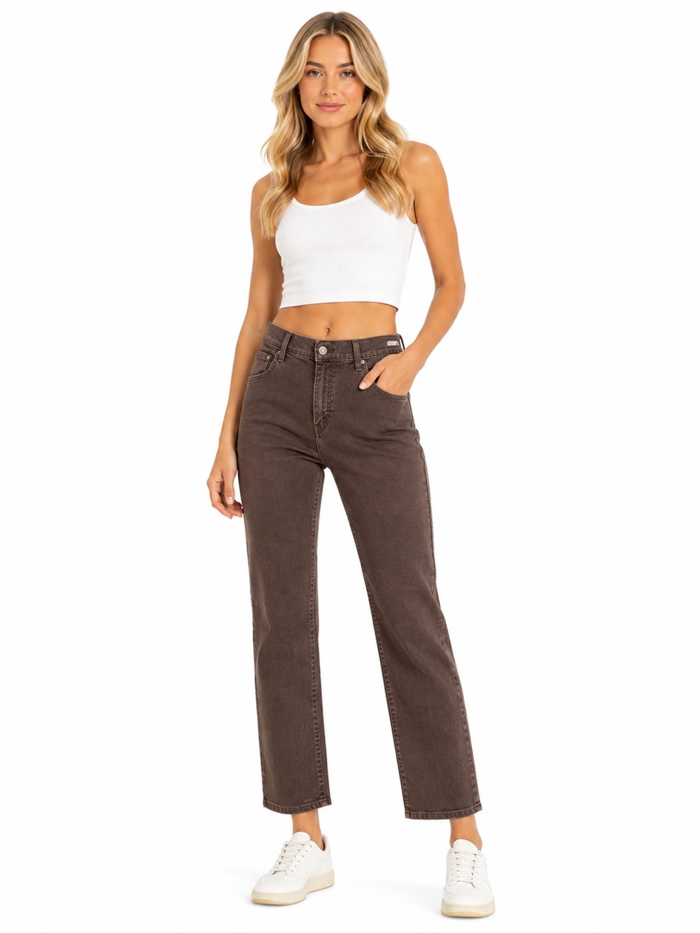 Levi’s Size 12 Classic High-Rise Straight Jeans in Dark Brown